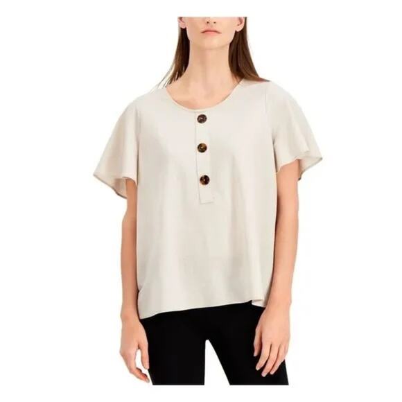 ALFANI Women's Flutter Scoop Neck Blouse Shirt Top Size PM b27 - Picture 5 of 5